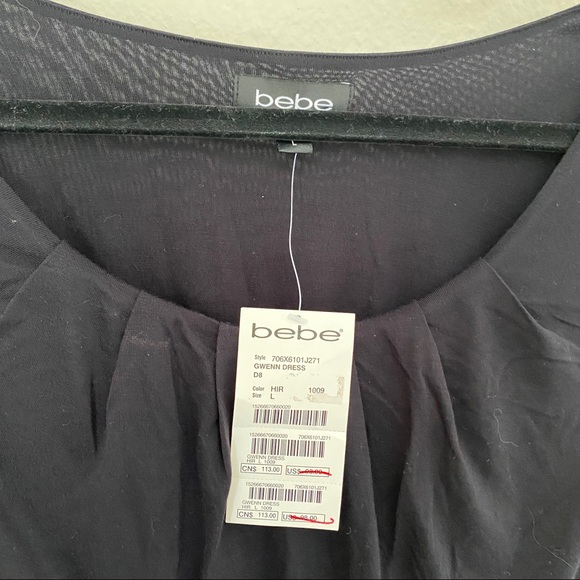 NWT Bebe Gwenn Dress Purple and Black - Picture 9 of 10